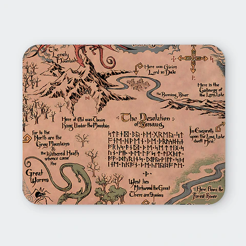 Mousepad 20x24 cm - Diseño Mapa de la Tierra Media