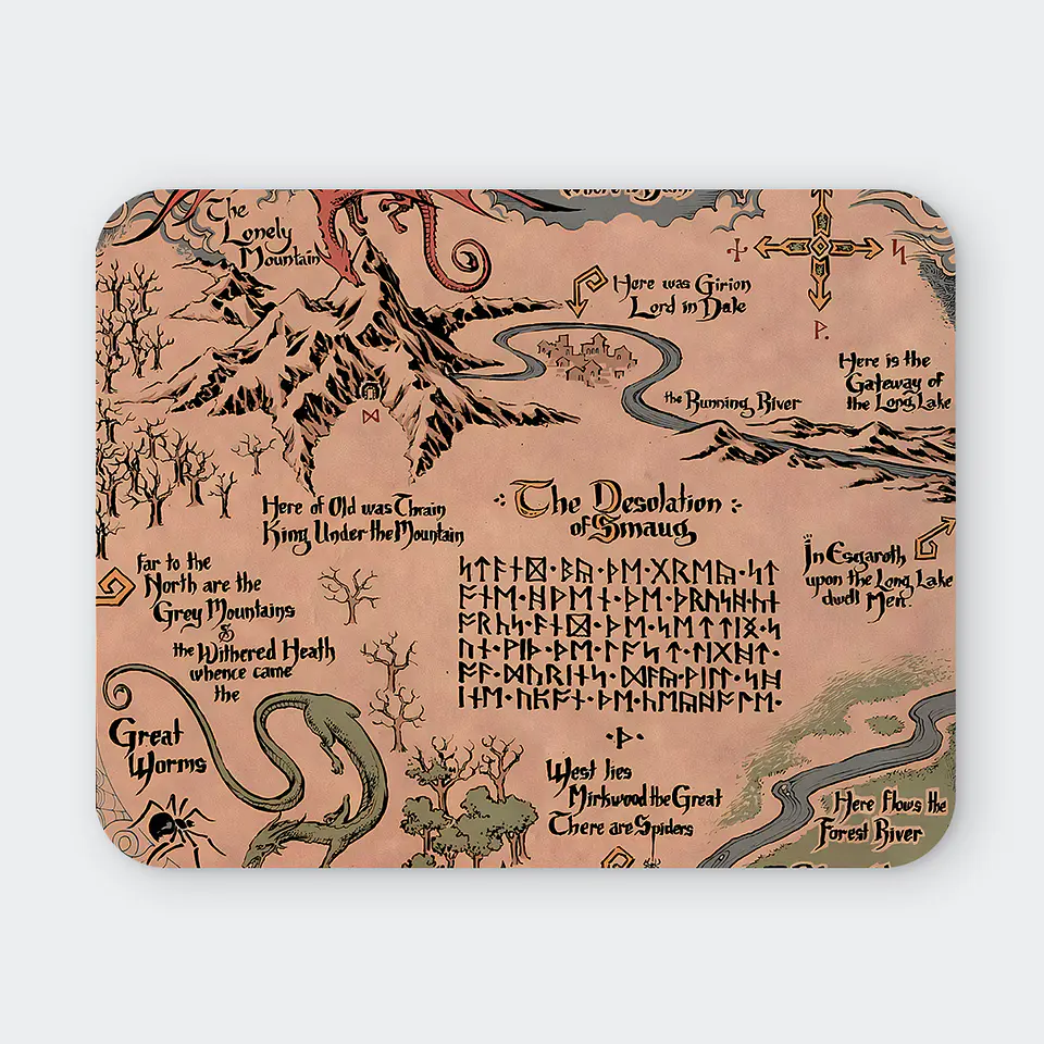 Mousepad 20x24 cm - Diseño Mapa de la Tierra Media 1