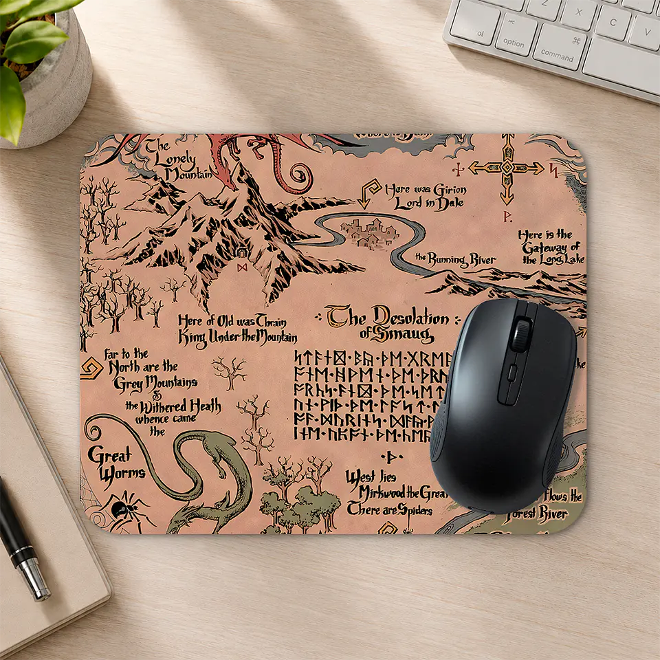 Mousepad 20x24 cm - Diseño Mapa de la Tierra Media 2