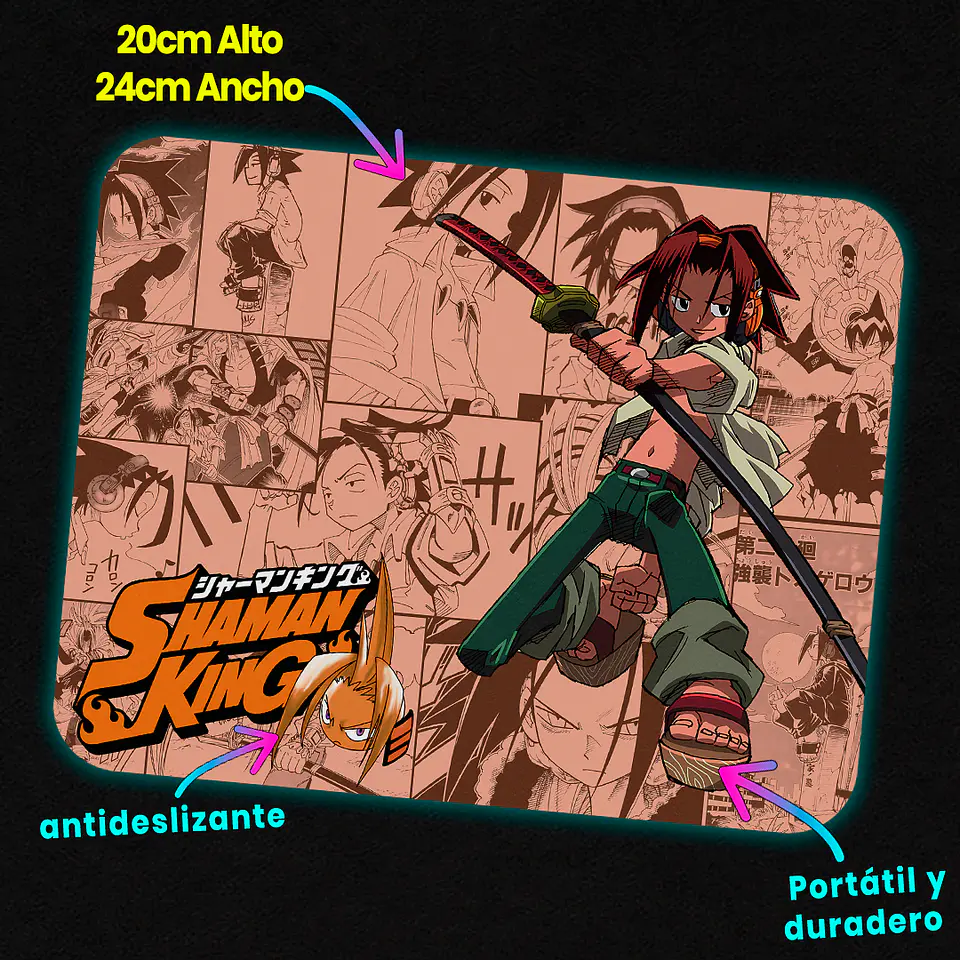 Mousepad 20x24 cm - Diseño Shaman King Yoh Asakura 3