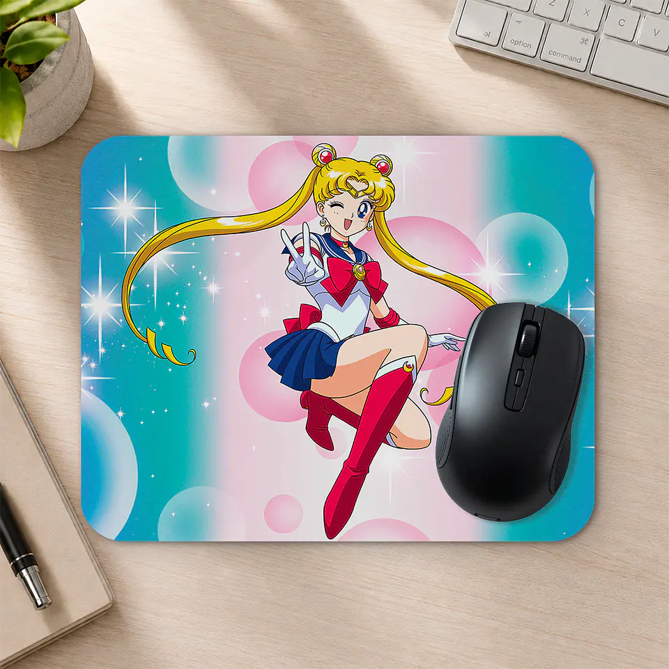 Mousepad 20x24 cm - Diseño Sailor Moon Fondo Pastel 2