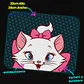 Mousepad 20x24 cm - Diseño Marie Gatita Fondo Lunares - Miniatura 3