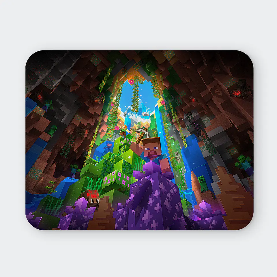 Mousepad 20x24 cm - Diseño Minecraft Cueva Aventura 1