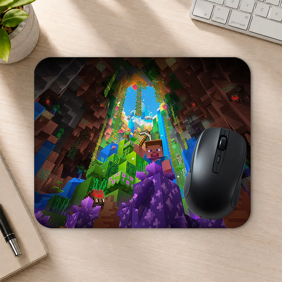 Mousepad 20x24 cm - Diseño Minecraft Cueva Aventura 2