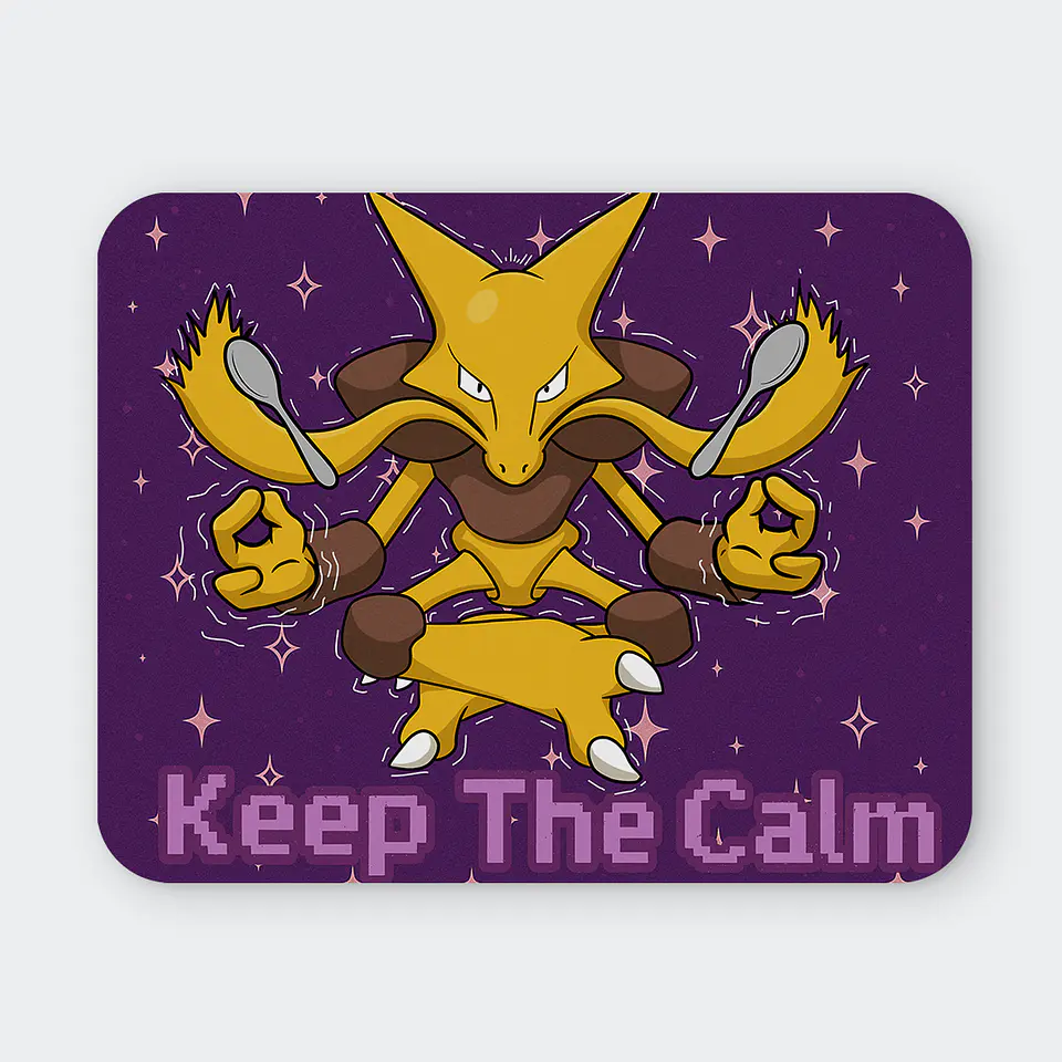 Mousepad 20x24 cm - Diseño Pokémon Alakazam Keep The Calm 1