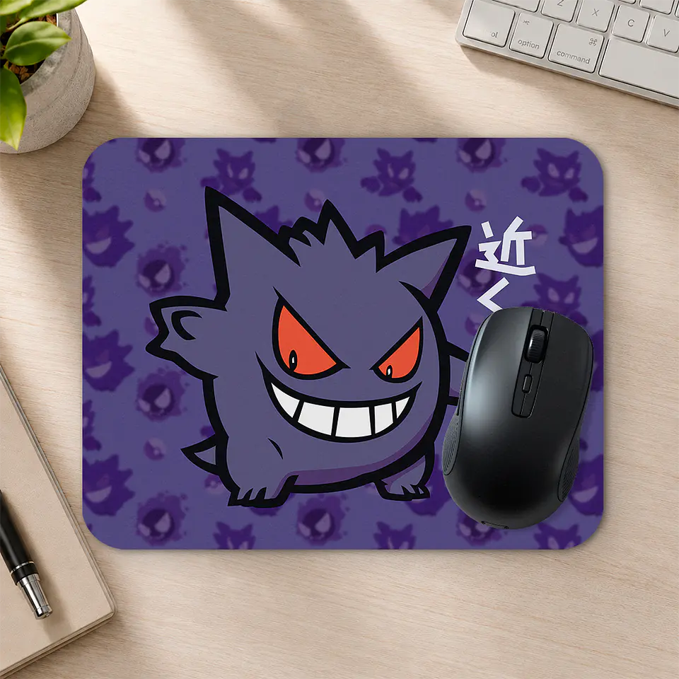 Mousepad 20x24 cm - Diseño Pokémon Gengar Fondo Morado 2