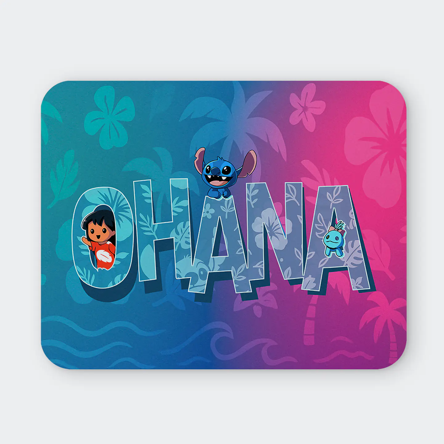 Mousepad 20x24 cm - Diseño Lilo y Stitch Ohana 1