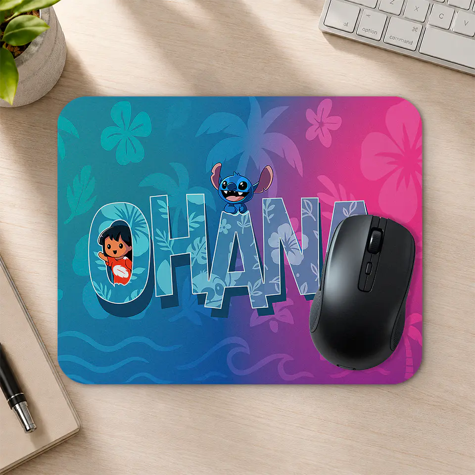 Mousepad 20x24 cm - Diseño Lilo y Stitch Ohana 2