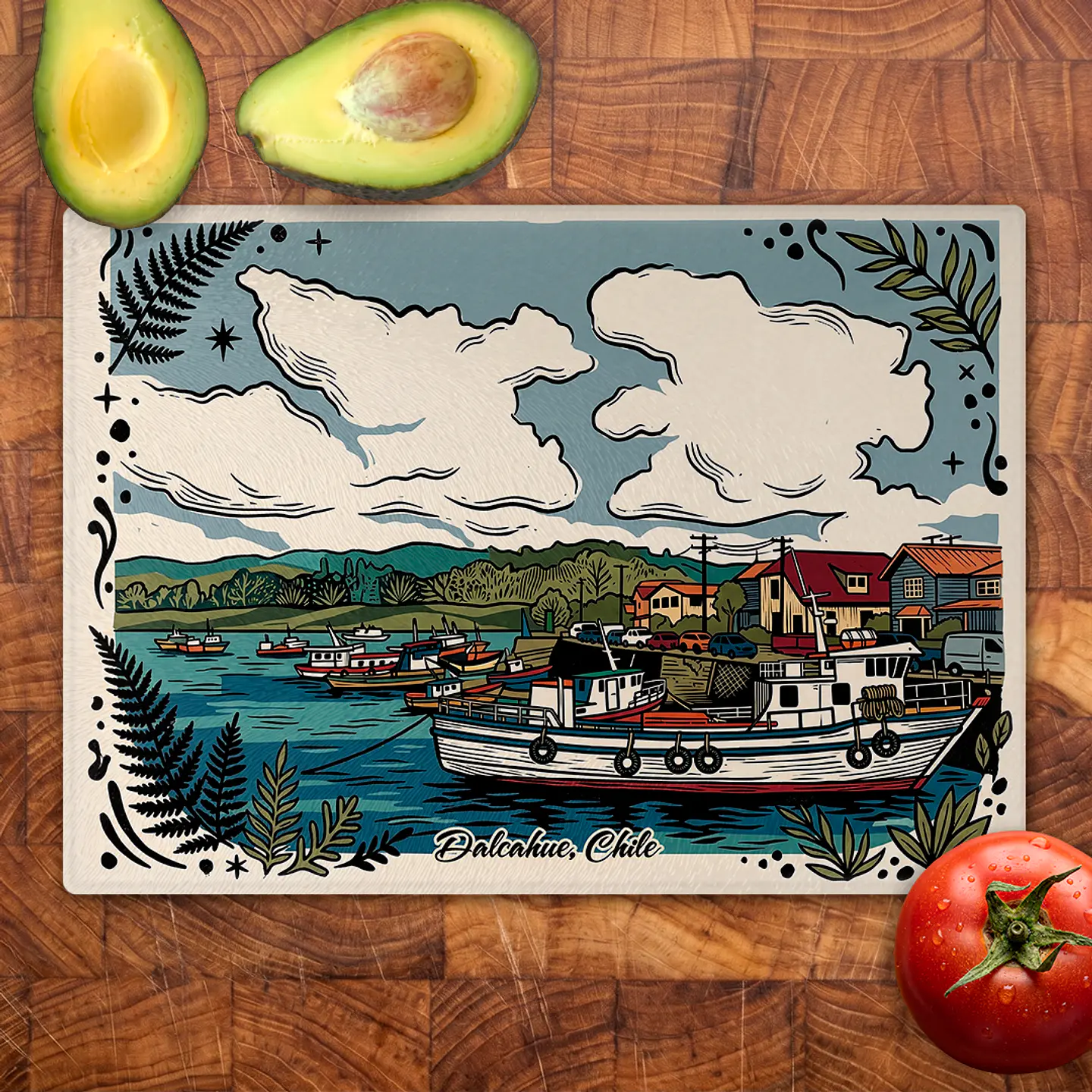 Tabla de cocina - Diseño Costanera de Dalcahue en Chiloé 2