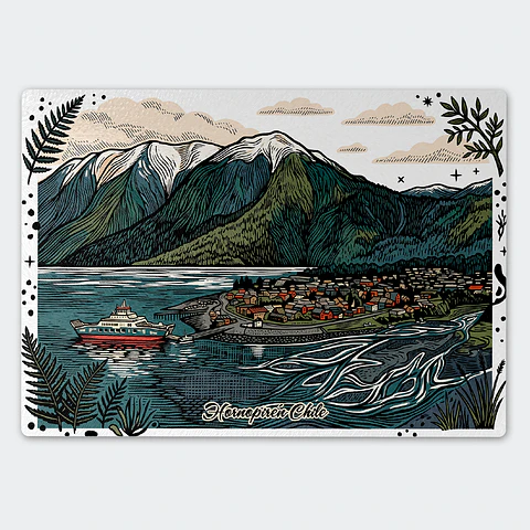 Tabla de cocina - Diseño Hornopirén y Paisaje Patagónico