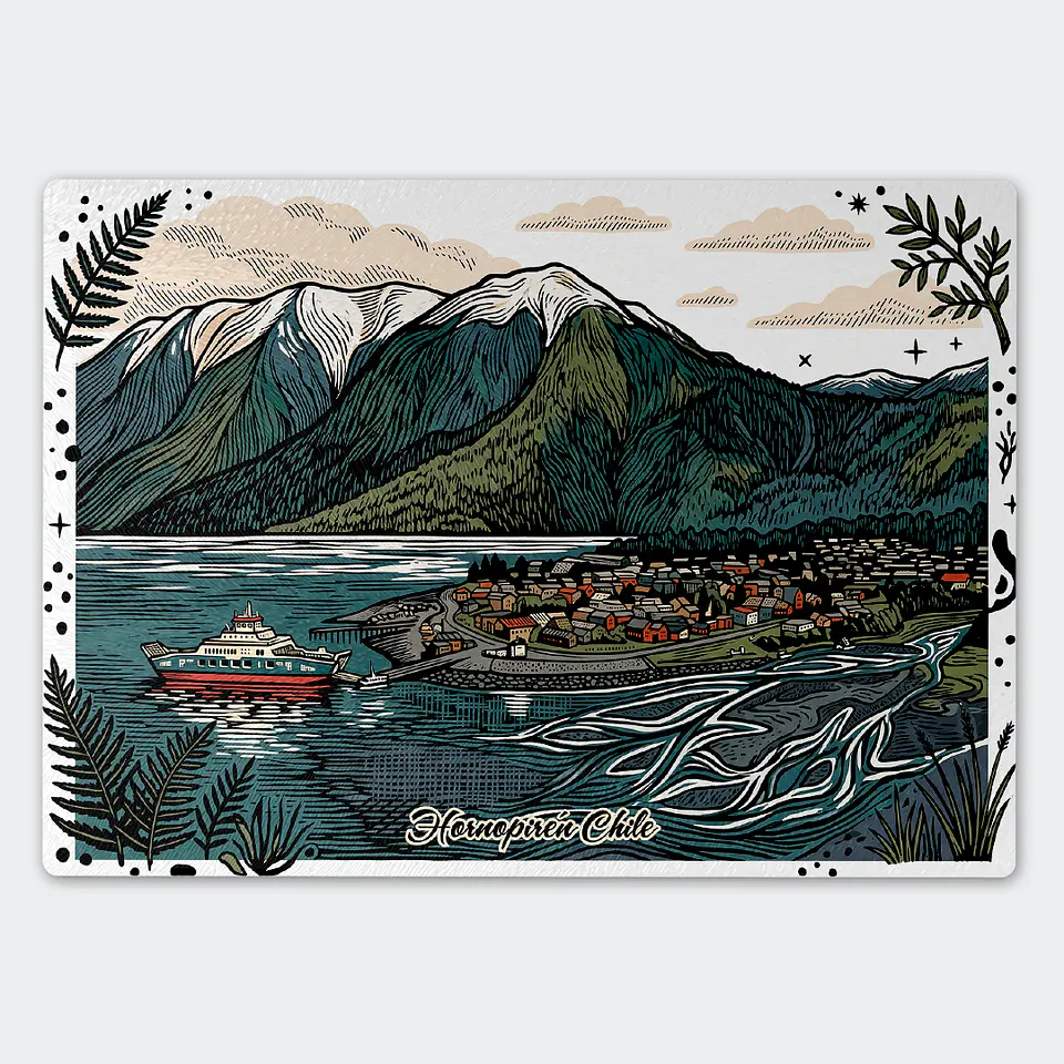 Tabla de cocina - Diseño Hornopirén y Paisaje Patagónico 1