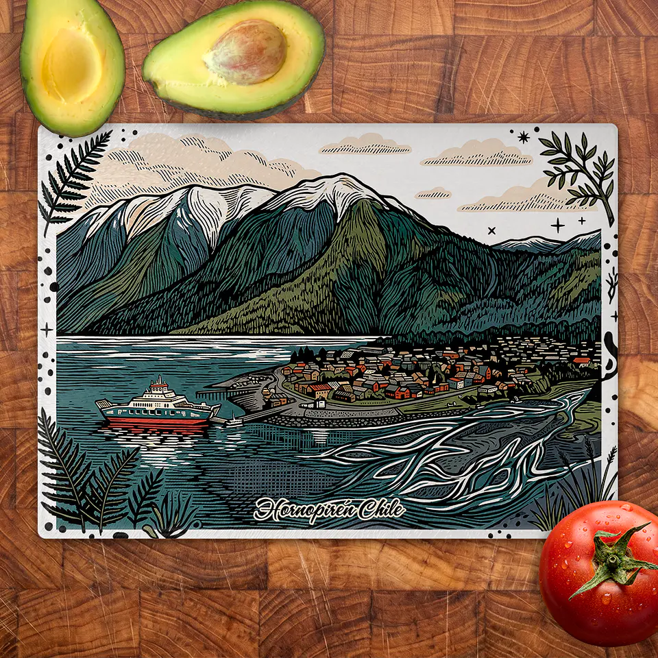 Tabla de cocina - Diseño Hornopirén y Paisaje Patagónico 2