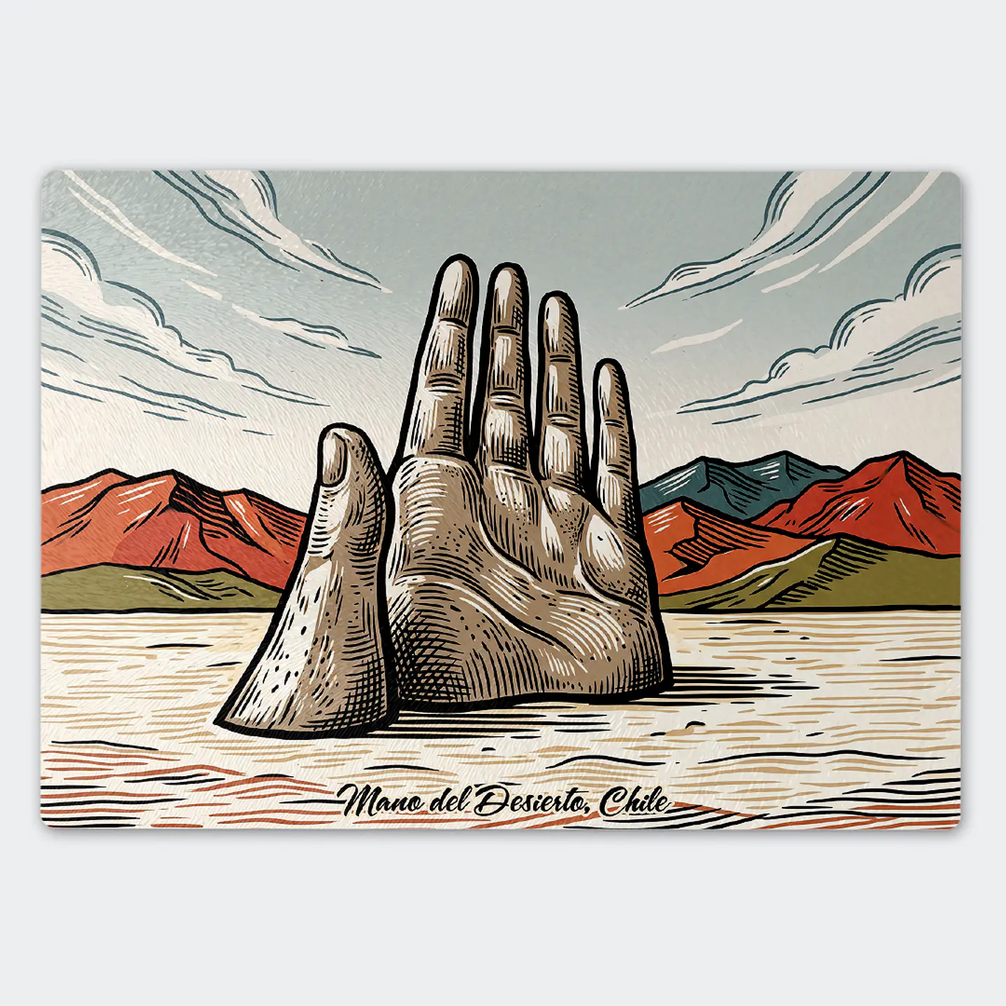Tabla de cocina - Diseño Mano del Desierto de Antofagasta 1