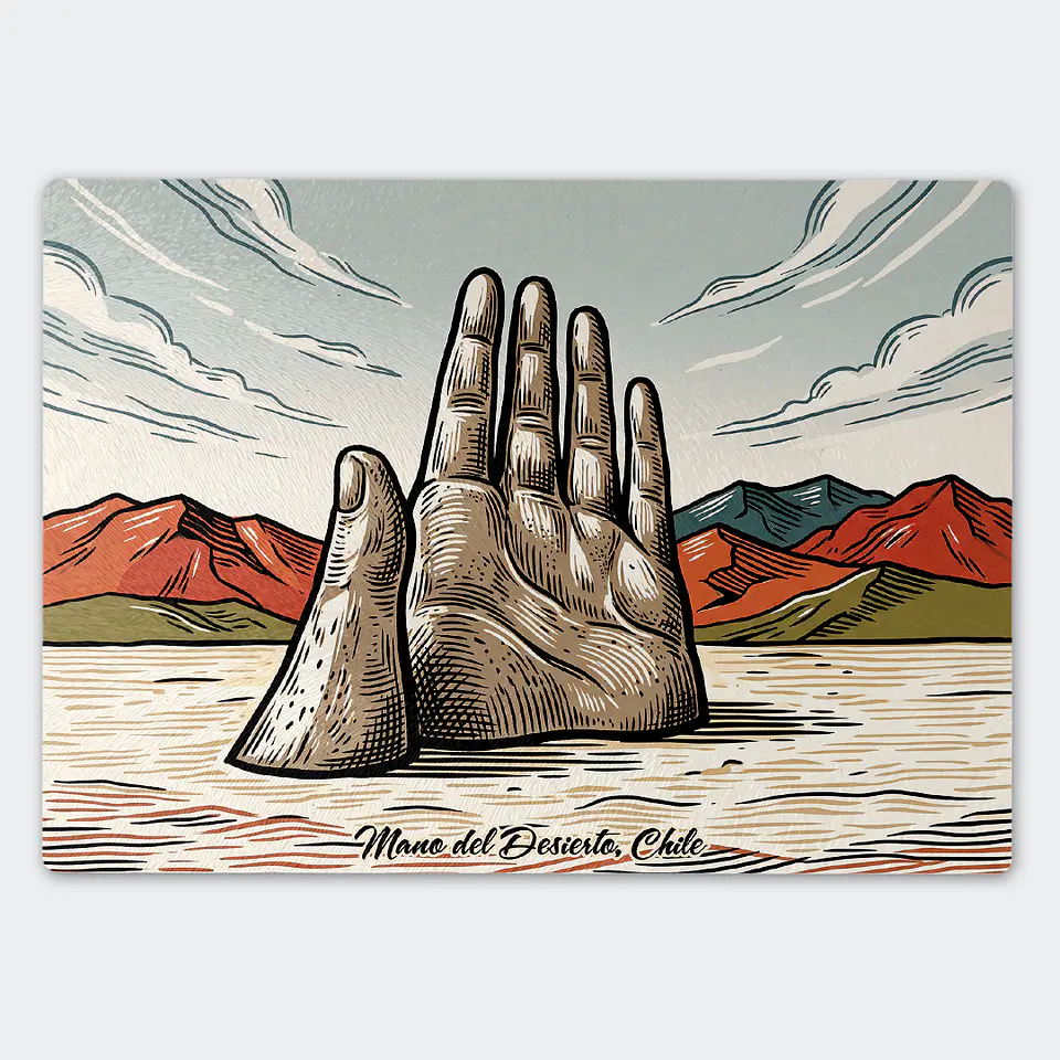 Tabla de cocina - Diseño Mano del Desierto de Antofagasta 1