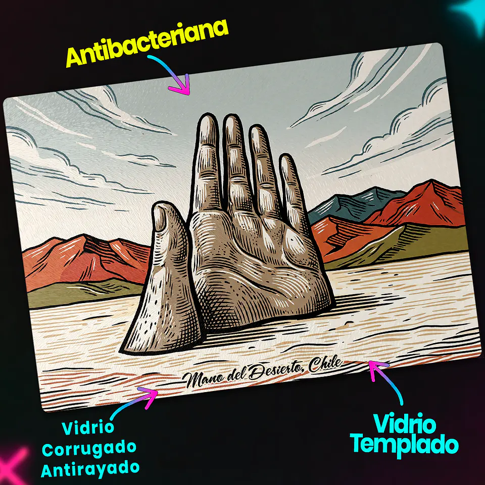 Tabla de cocina - Diseño Mano del Desierto de Antofagasta 3