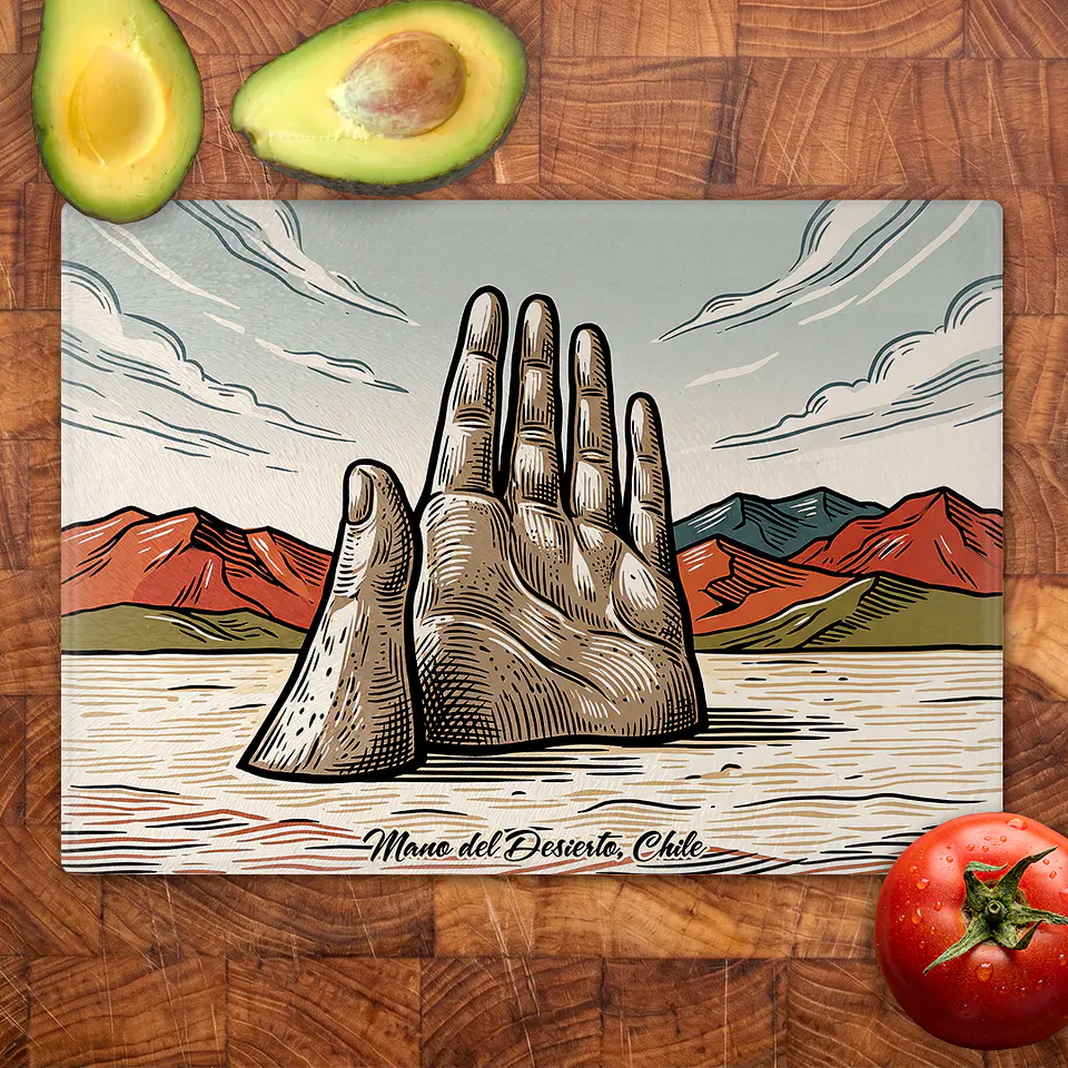 Tabla de cocina - Diseño Mano del Desierto de Antofagasta 2