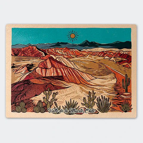 Tabla de cocina - Diseño Valle de la Muerte, San Pedro de Atacama