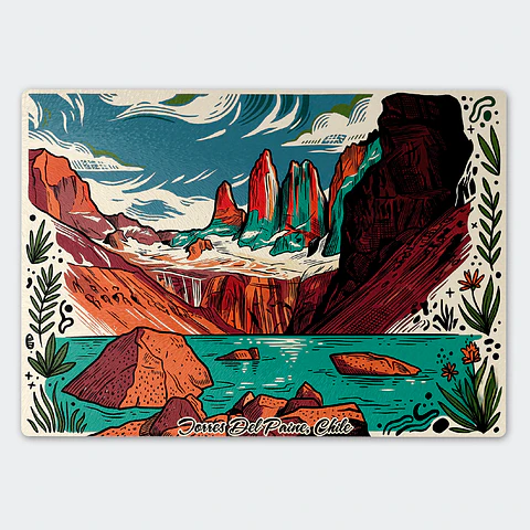 Tabla de cocina - Diseño Las Tres Torres del Paine