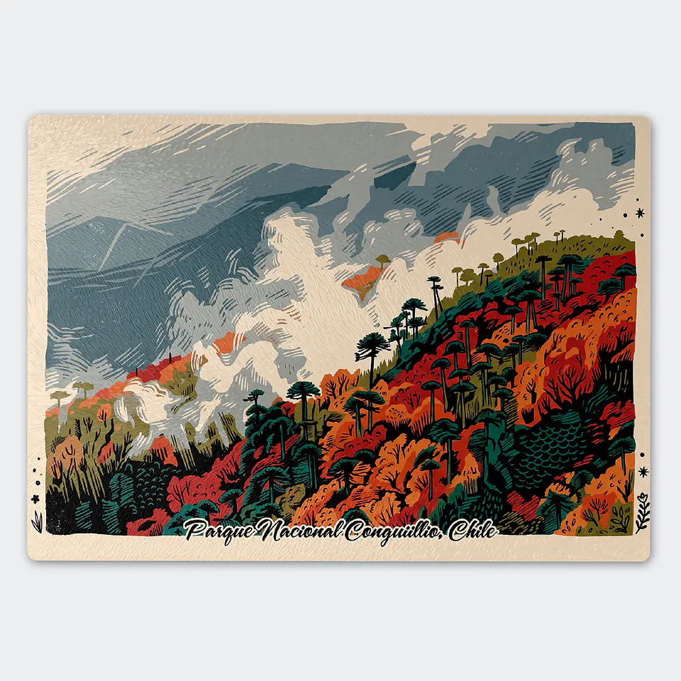 Tabla de cocina - Diseño Parque Nacional Conguillío y Araucarias 1