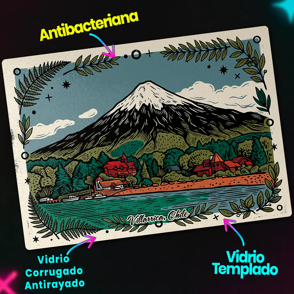 Tabla de cocina - Diseño Villarrica con Vista al Volcán 3