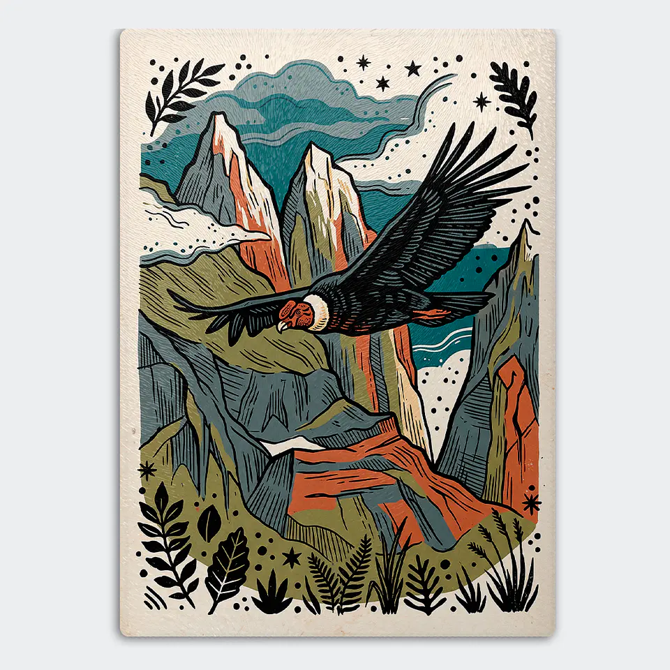 Tabla de cocina - Diseño Cóndor Andino en Torres del Paine 1