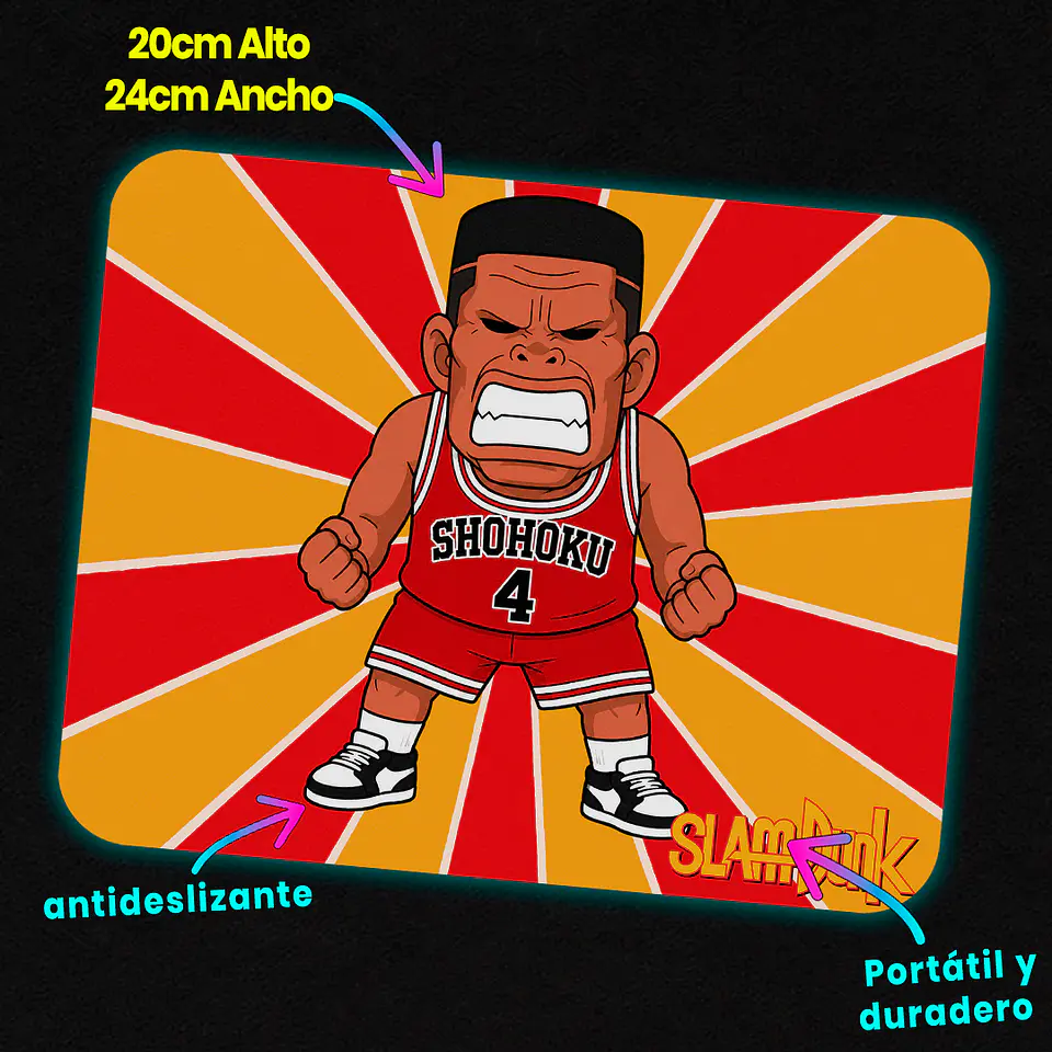 Mousepad 20x24 cm - Diseño Slam Dunk Chibi Akagi 3