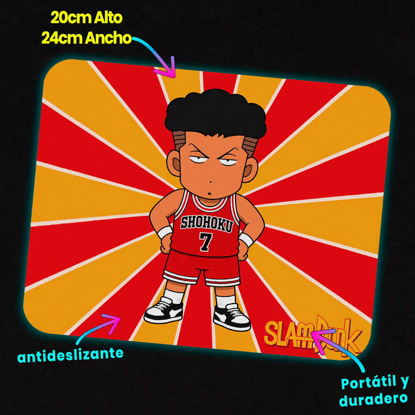 Mousepad 20x24 cm - Diseño Slam Dunk Chibi Miyagi 3