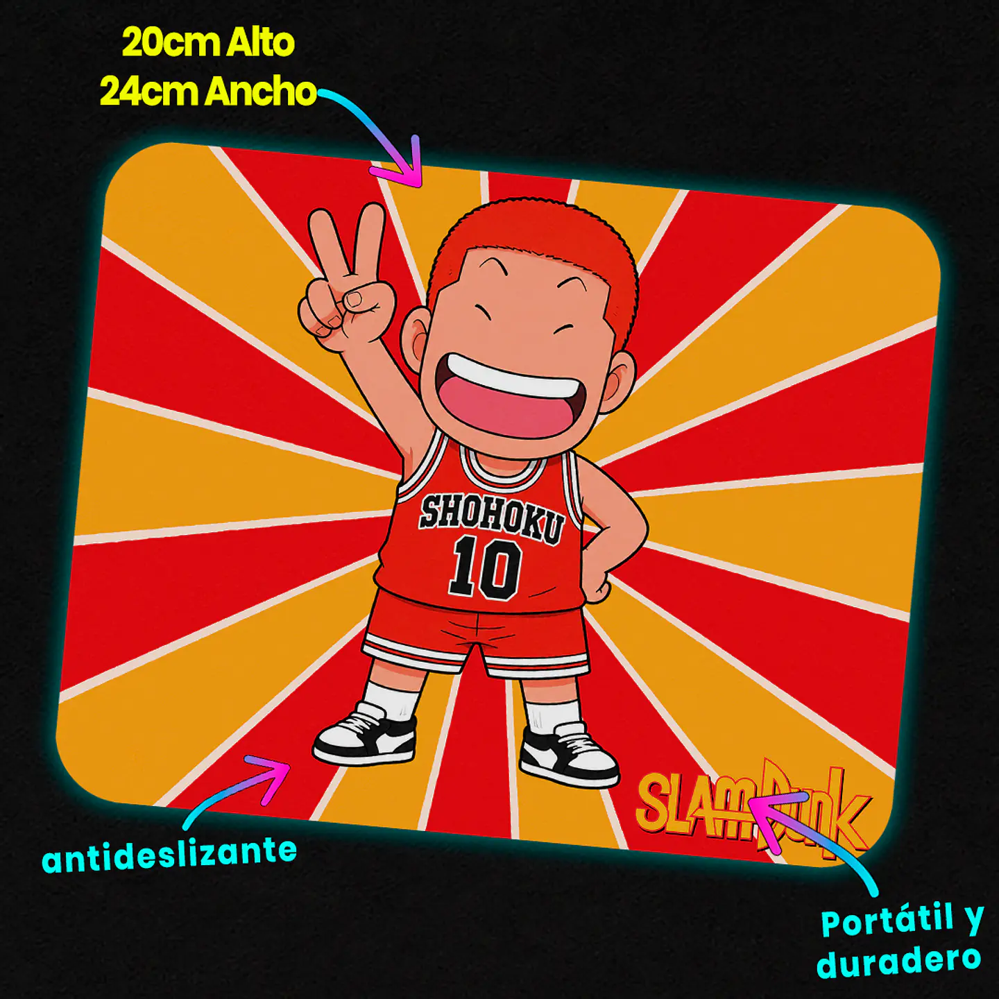 Mousepad 20x24 cm - Diseño Slam Dunk Chibi Hanamichi 3