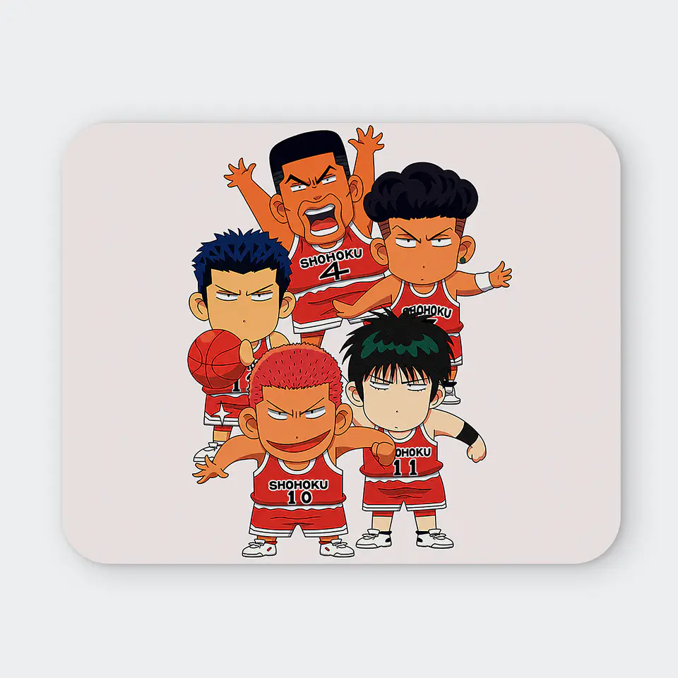Mousepad 20x24 cm - Diseño Slam Dunk Equipo Chibi 1