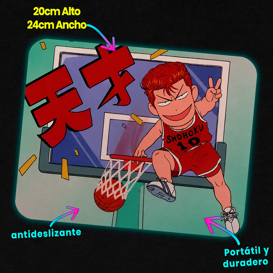 Mousepad 20x24 cm - Diseño Slam Dunk Chibi Volcada 3
