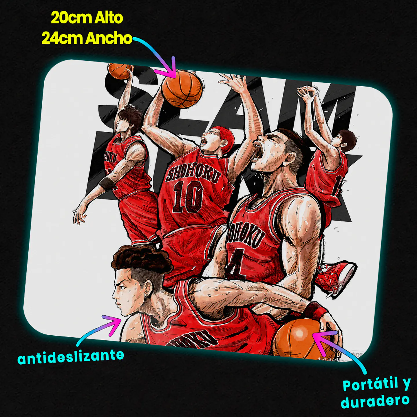 Mousepad 20x24 cm - Diseño Slam Dunk Collage Acción 3