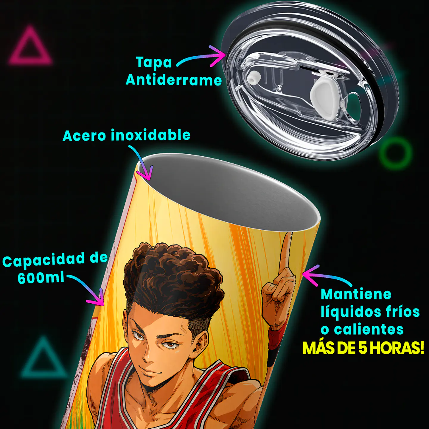 Mug Termo 600ml - Diseño Slam Dunk Ryota Miyagi Base de Shohoku 4