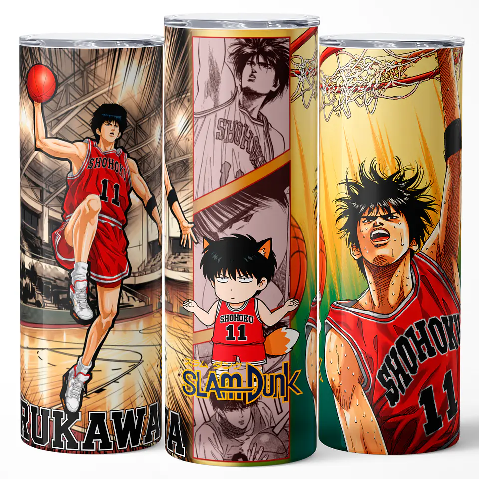 Mug Termo 600ml - Diseño Slam Dunk Kaede Rukawa As de Shohoku 2