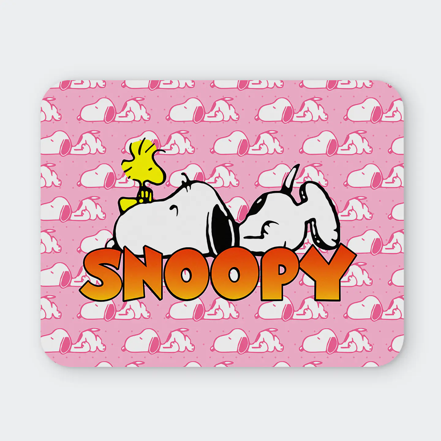 Mousepad 20x24 cm - Diseño Snoopy Fondo Rosado 1
