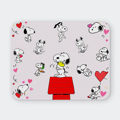 Mousepad 20x24 cm - Diseño Snoopy Corazones