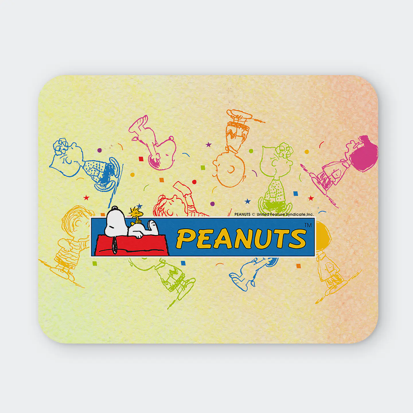 Mousepad 20x24 cm - Diseño Peanuts Fondo Pastel 1