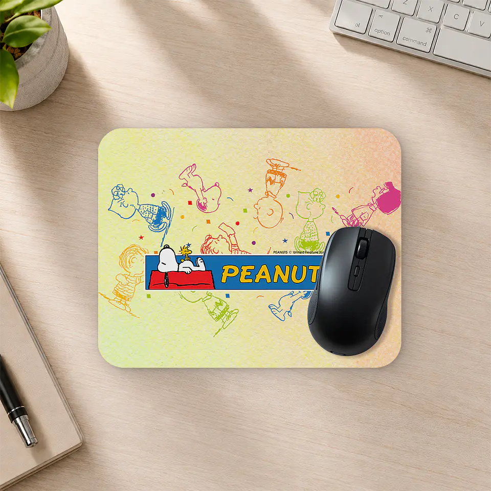 Mousepad 20x24 cm - Diseño Peanuts Fondo Pastel 2