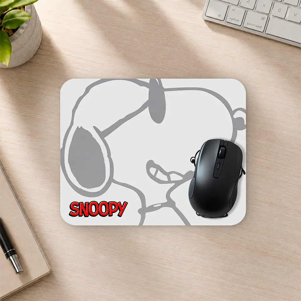 Mousepad 20x24 cm - Diseño Snoopy Minimal Gris 2