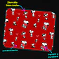 Mousepad 20x24 cm - Diseño Snoopy Fondo Rojo Corazones - Miniatura 3