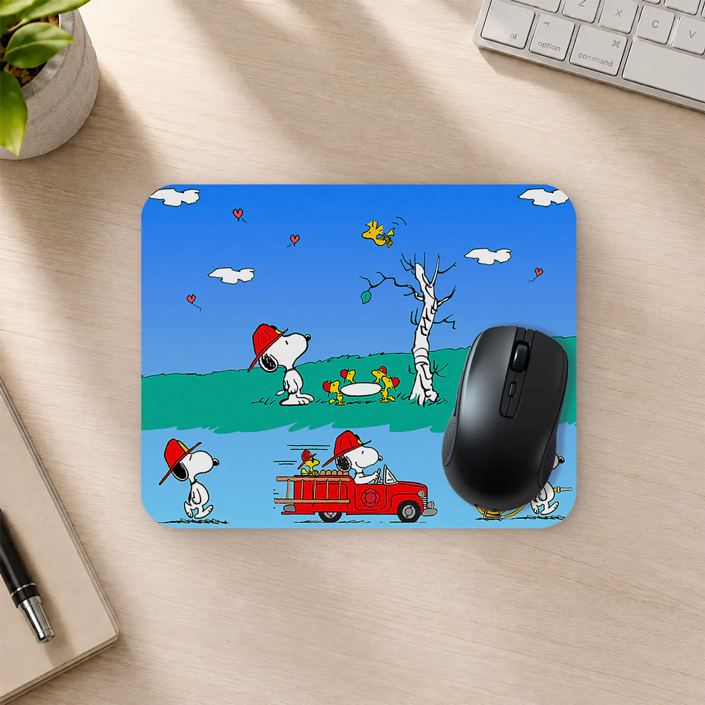 Mousepad 20x24 cm - Diseño Snoopy Bombero 2