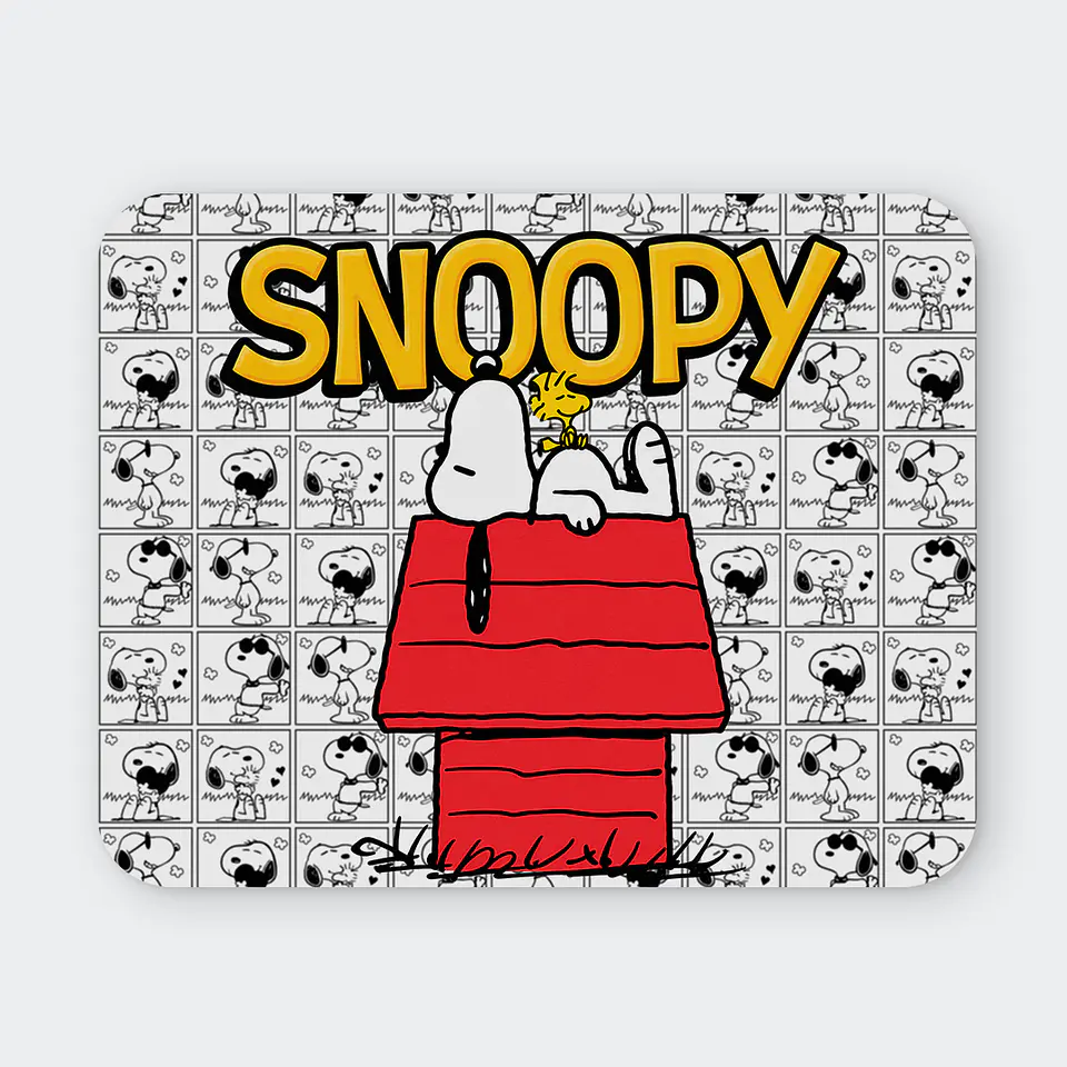 Mousepad 20x24 cm - Diseño Snoopy Casita Roja Cómic 1
