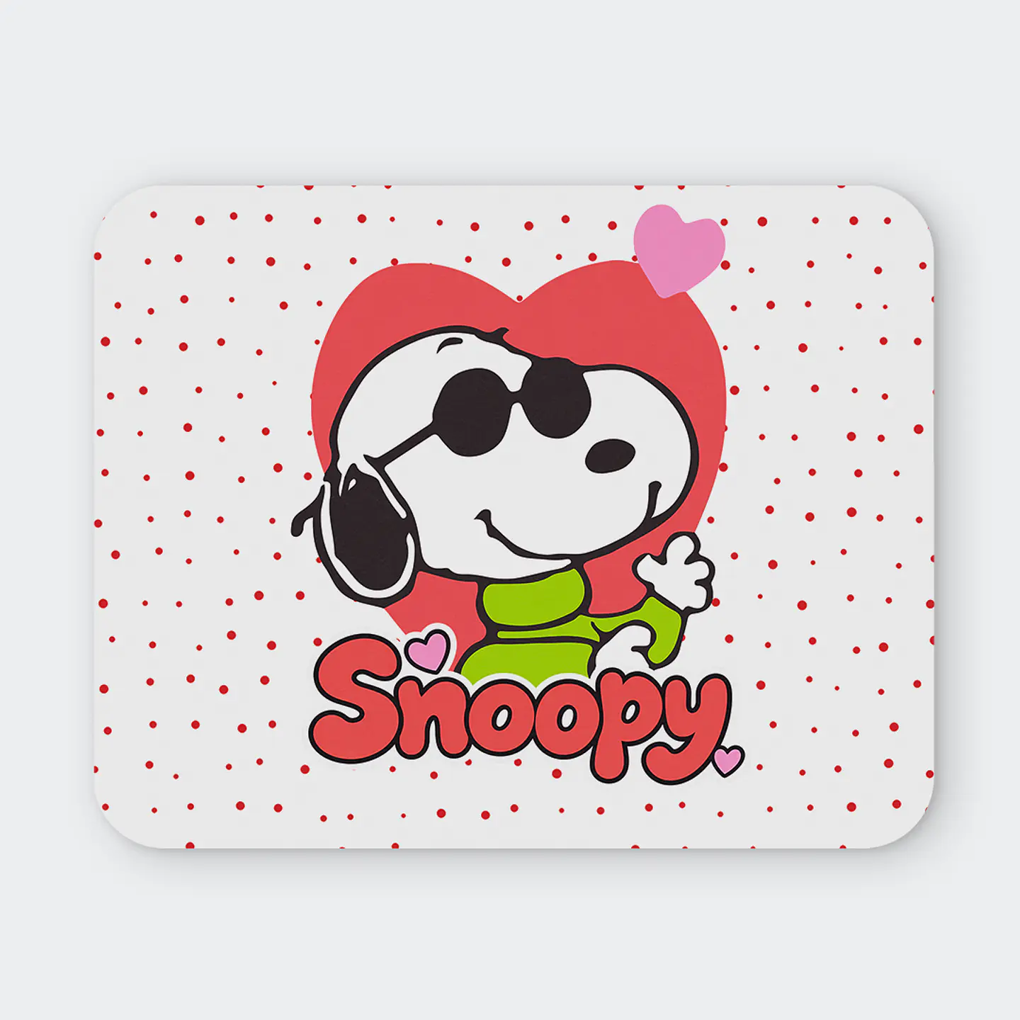 Mousepad 20x24 cm - Diseño Snoopy Corazón Rojo 1