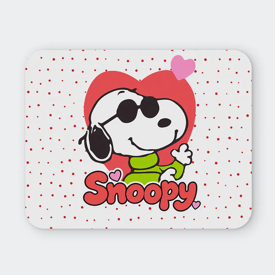 Mousepad 20x24 cm - Diseño Snoopy Corazón Rojo 1