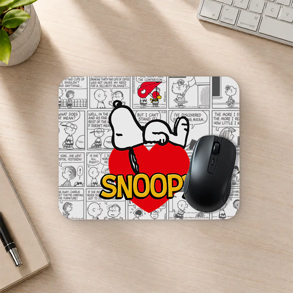Mousepad 20x24 cm - Diseño Snoopy Corazón Cómic 2