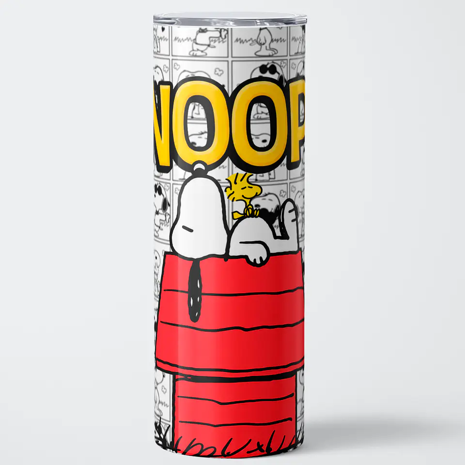 Mug Termo 600ml - Diseño Snoopy y Woodstock Casita Roja Cómic 1