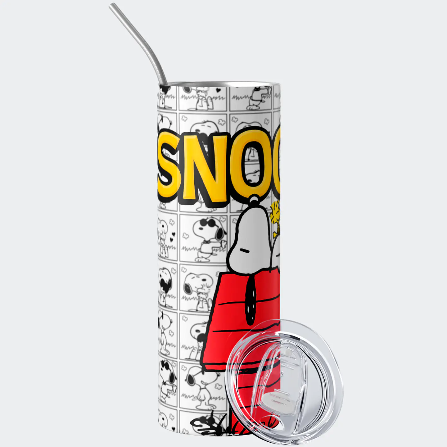 Mug Termo 600ml - Diseño Snoopy y Woodstock Casita Roja Cómic 2