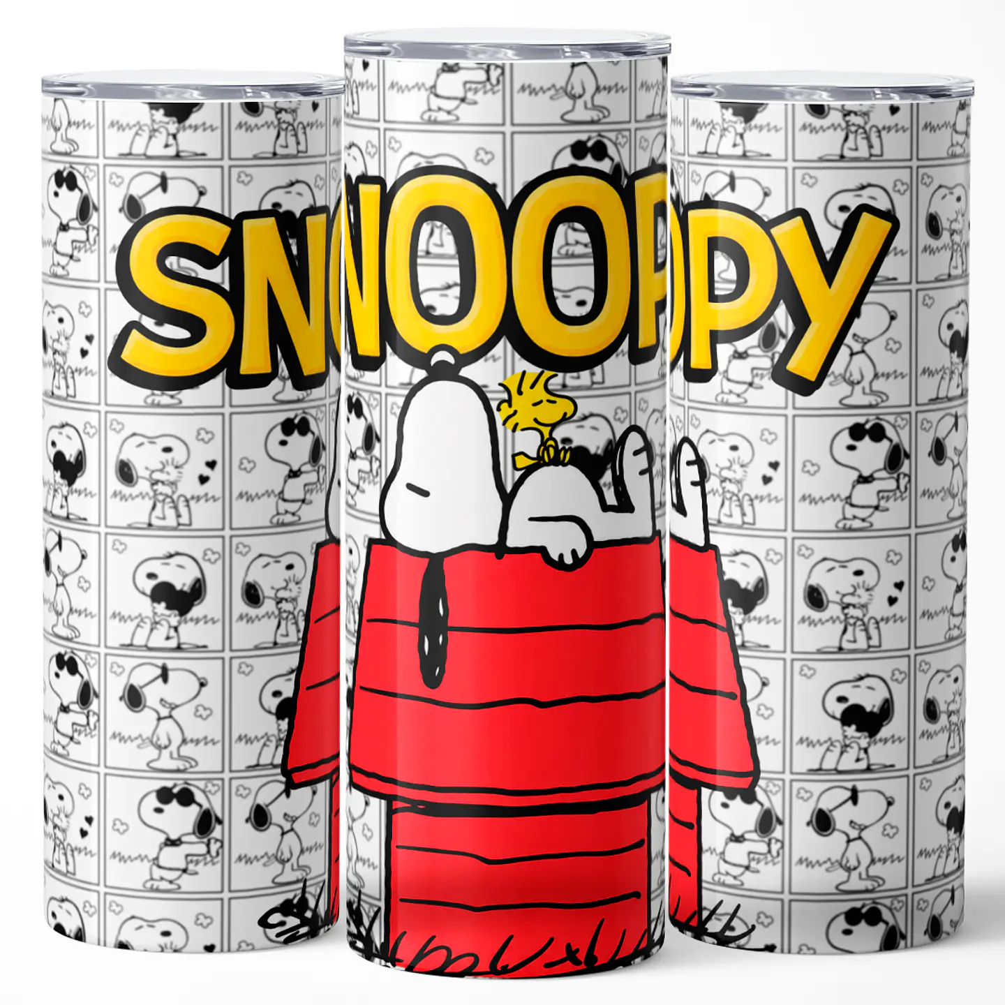 Mug Termo 600ml - Diseño Snoopy y Woodstock Casita Roja Cómic 3