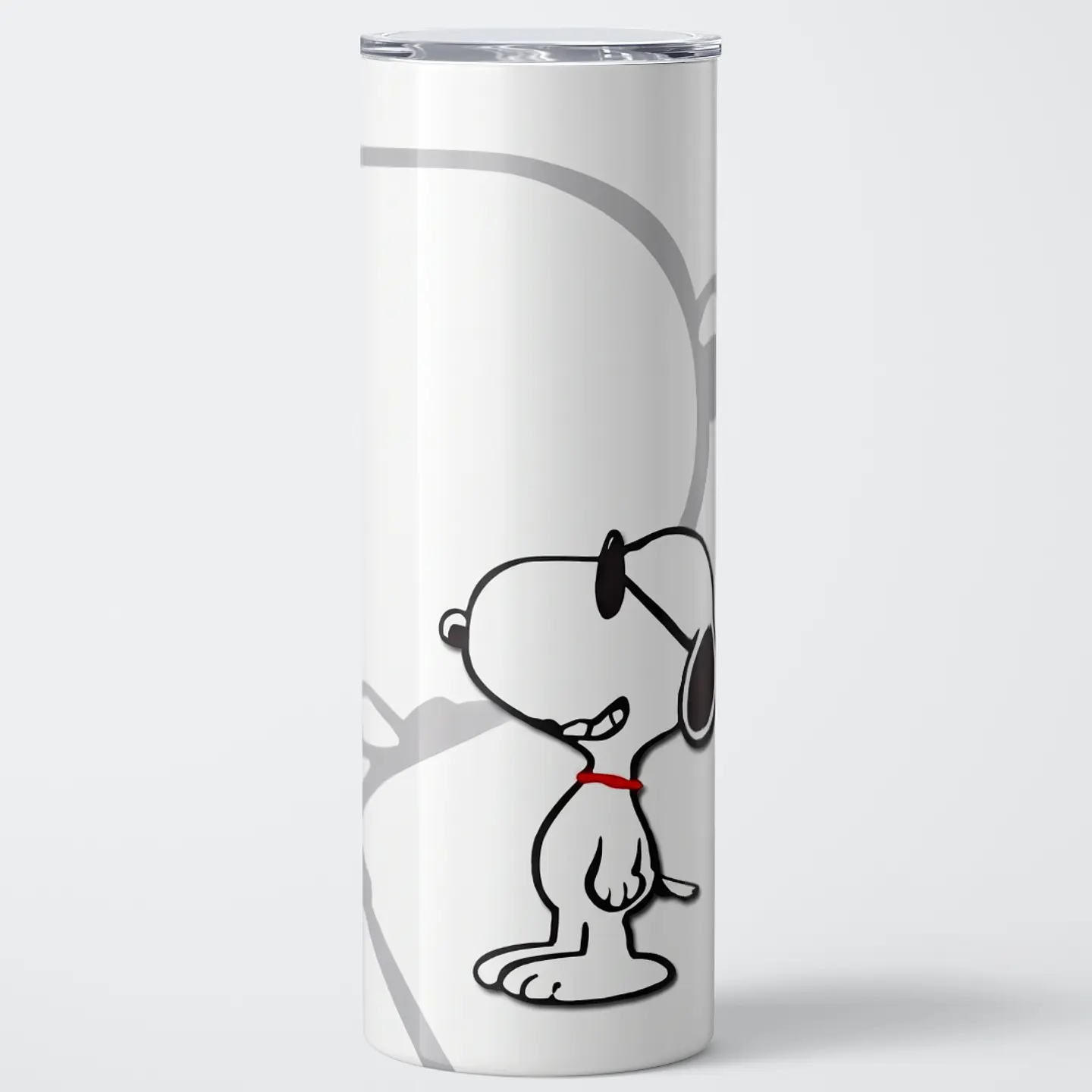 Mug Termo 600ml - Diseño Snoopy Minimalista Blanco y Gris 1