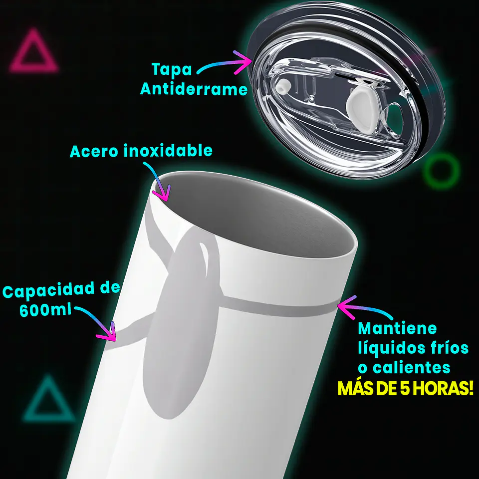 Mug Termo 600ml - Diseño Snoopy Minimalista Blanco y Gris 4