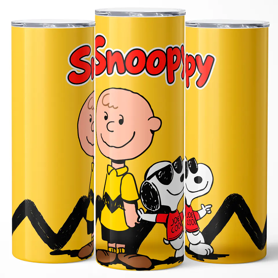 Mug Termo 600ml - Diseño Snoopy Joe Cool y Charlie Brown 3